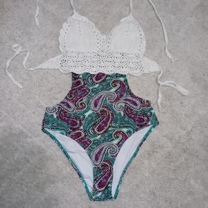 One piece crochet top bathingsuit